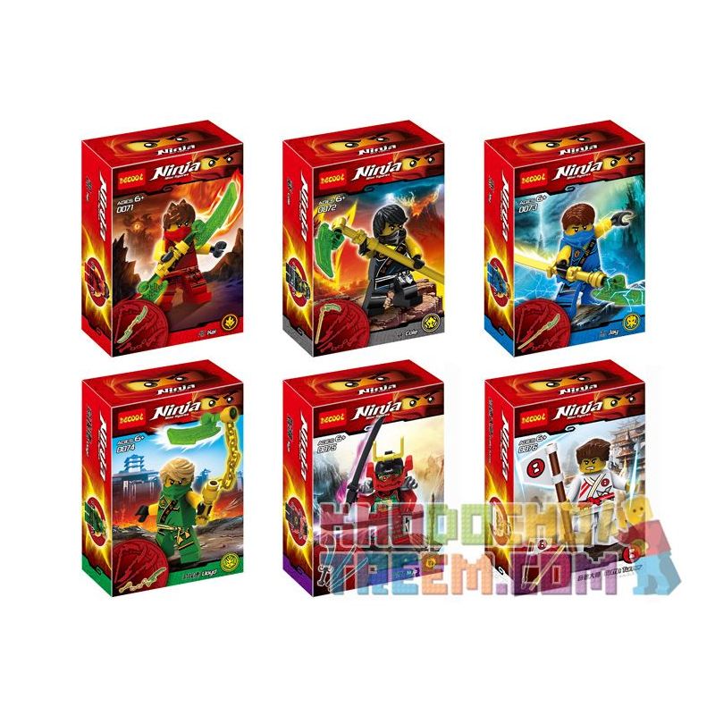 JISI 0071 0072 0073 0074 0075 0076 non  PHANTOM NINJA MINIFIGURE 6 bộ đồ chơi xếp lắp ráp ghép mô hình The  Ninjago Movie Ninja Lốc Xoáy