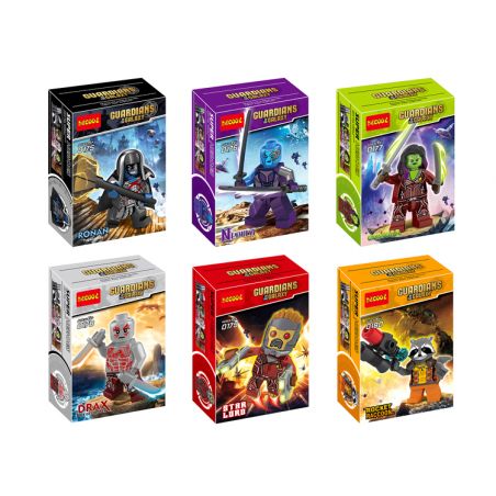 JISI 0175 0176 0177 0178 0179 0180 non  GUARDIANS OF THE GALAXY MINIFIGURE 6 bộ đồ chơi xếp lắp ráp ghép mô hình Super Heroes Siêu Nhân Anh Hùng
