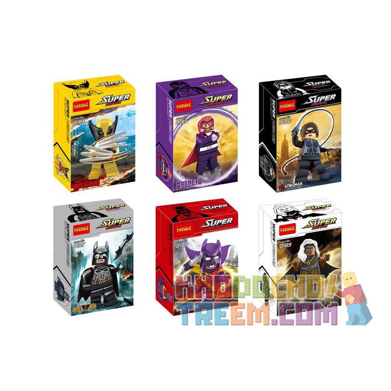 JISI 0184 0185 0186 0187 0188 0189 non  SIÊU ANH HÙNG MINIFIGURE 6 bộ đồ chơi xếp lắp ráp ghép mô hình Super Heroes Siêu Nhân Anh Hùng