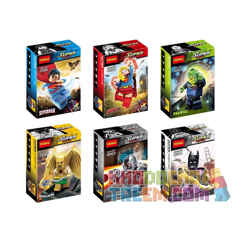 JISI 0199 0200 0201 0202 0203 0204 non  SIÊU ANH HÙNG MINIFIGURE 6 bộ đồ chơi xếp lắp ráp ghép mô hình Super Heroes Siêu Nhân Anh Hùng
