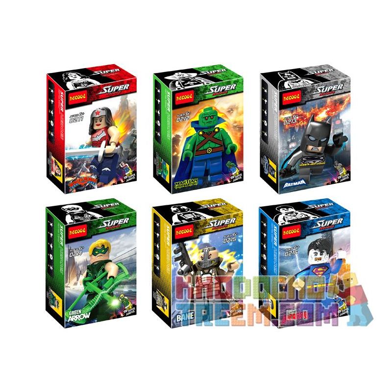 JISI 0211 0212 0213 0214 0215 0216 non  SIÊU ANH HÙNG MINIFIGURE 6 bộ đồ chơi xếp lắp ráp ghép mô hình Super Heroes Siêu Nhân Anh Hùng