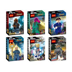 JISI 0223 0224 0225 0226 0227 0228 non  SIÊU ANH HÙNG MINIFIGURE 6 bộ đồ chơi xếp lắp ráp ghép mô hình Super Heroes Siêu Nhân Anh Hùng