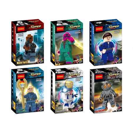 JISI 0223 0224 0225 0226 0227 0228 non  SIÊU ANH HÙNG MINIFIGURE 6 bộ đồ chơi xếp lắp ráp ghép mô hình Super Heroes Siêu Nhân Anh Hùng