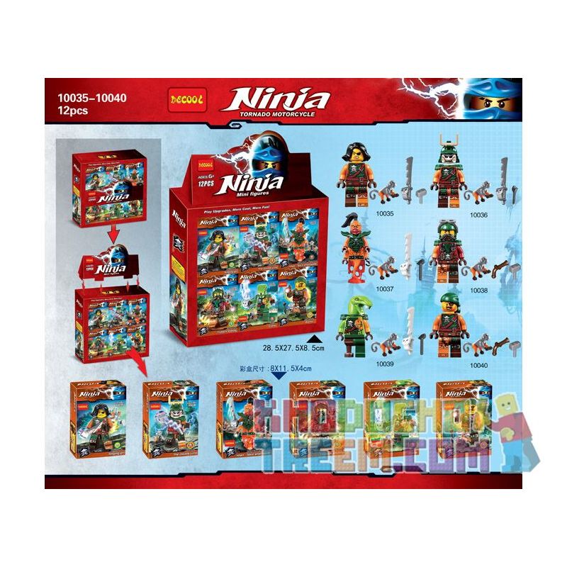 JISI 10035 10036 10037 10038 10039 10040 non  PIRATE NINJA 10. bộ đồ chơi xếp lắp ráp ghép mô hình The  Ninjago Movie Ninja Lốc Xoáy