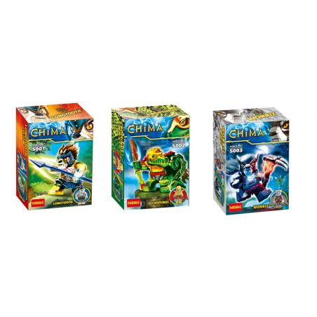 JISI 5001 5002 5003 non  TRUYỀN THUYẾT KHÍ CÔNG 3 MINIFIGURES bộ đồ chơi xếp lắp ráp ghép mô hình Legends Of Chima CHIMA 赤马 Bộ Tộc Thú