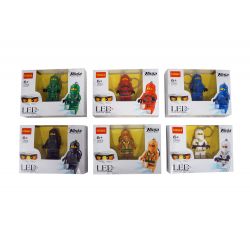 JISI 1301 1302 1303 1304 1305 1306 non  MÓC KHÓA MINIFIGURE PHÁT SÁNG 6 KIỂU bộ đồ chơi xếp lắp ráp ghép mô hình The  Ninjago Movie LIGHT KEY CHAIN Ninja Lốc Xoáy