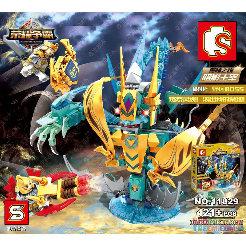 SHENG YUAN SY 11829 non  BÓNG TỐI BÓNG TỐI bộ đồ chơi xếp lắp ráp ghép mô hình King Of Glory Hegemony Game Liên Quân 421 khối