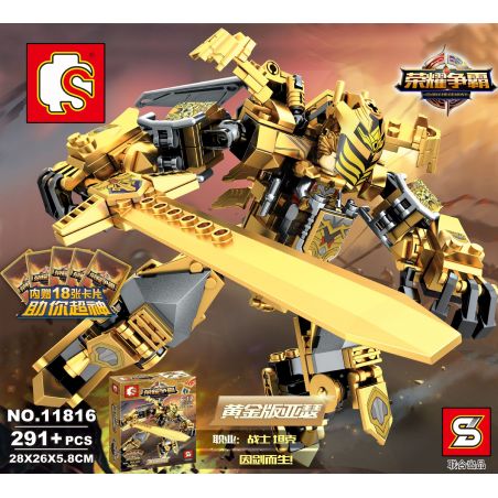 SHENG YUAN SY 11816 non  ARTHUR PHIÊN BẢN VÀNG bộ đồ chơi xếp lắp ráp ghép mô hình King Of Glory Hegemony Game Liên Quân 291 khối