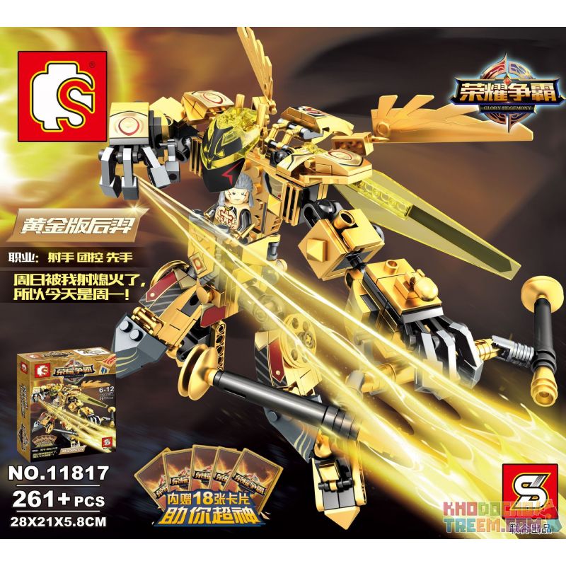 SHENG YUAN SY 11817 non  PHIÊN BẢN VÀNG HOU YI bộ đồ chơi xếp lắp ráp ghép mô hình King Of Glory Hegemony Game Liên Quân 261 khối