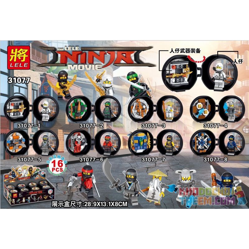 LELE 31077 non  8 NHÂN VẬT THU NHỎ CỦA PHANTOM NINJA WEAPON bộ đồ chơi xếp lắp ráp ghép mô hình The  Ninjago Movie Ninja Lốc Xoáy