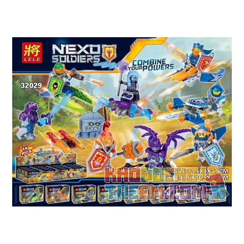 LELE 32029 non  HIỆP SĨ TƯƠNG LAI MINIFIGURE 8 bộ đồ chơi xếp lắp ráp ghép mô hình Nexo Knights NEXO SOLDIERS Hiệp Sỹ Nexo