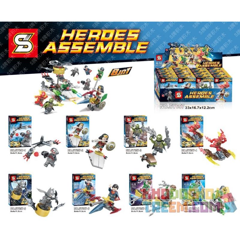 SHENG YUAN SY SY657 non  8 MÁY BAY SIÊU ANH HÙNG MINIFIGURE bộ đồ chơi xếp lắp ráp ghép mô hình Super Heroes HEROES ASSEMBLE Siêu Nhân Anh Hùng