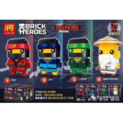 LELE 31083-2 non  NHÀ TÙ bộ đồ chơi xếp lắp ráp ghép mô hình Brickheadz BRICKHEADZ JAY Nhân Vật Đầu To 97 khối