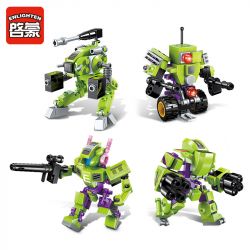 Enlighten 1802 Qman 1802 non  FOUR IN ONE VANGUARD bộ đồ chơi xếp lắp ráp ghép mô hình Transformers SUPER MECHA LEAGUE Robot Đại Chiến Người Máy Biến Hình 253 khối