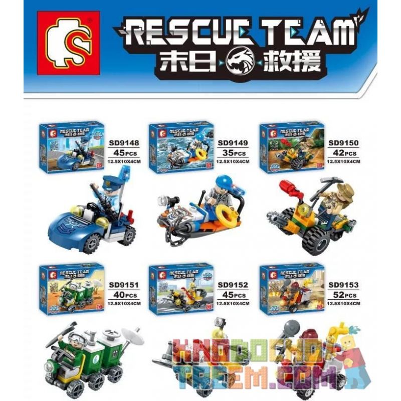 SHENG YUAN SY SD9151 9151 SD9152 9152 SD9153 9153 SD9154 9154 SD9155 9155 SD9148 9148 SD9149 9149 SD9150 9150 non  ĐỘI CỨU HỘ 8 bộ đồ chơi xếp lắp ráp ghép mô hình Rescue Team THE NEXT WORLD RESCUE TEAM START 346 khối