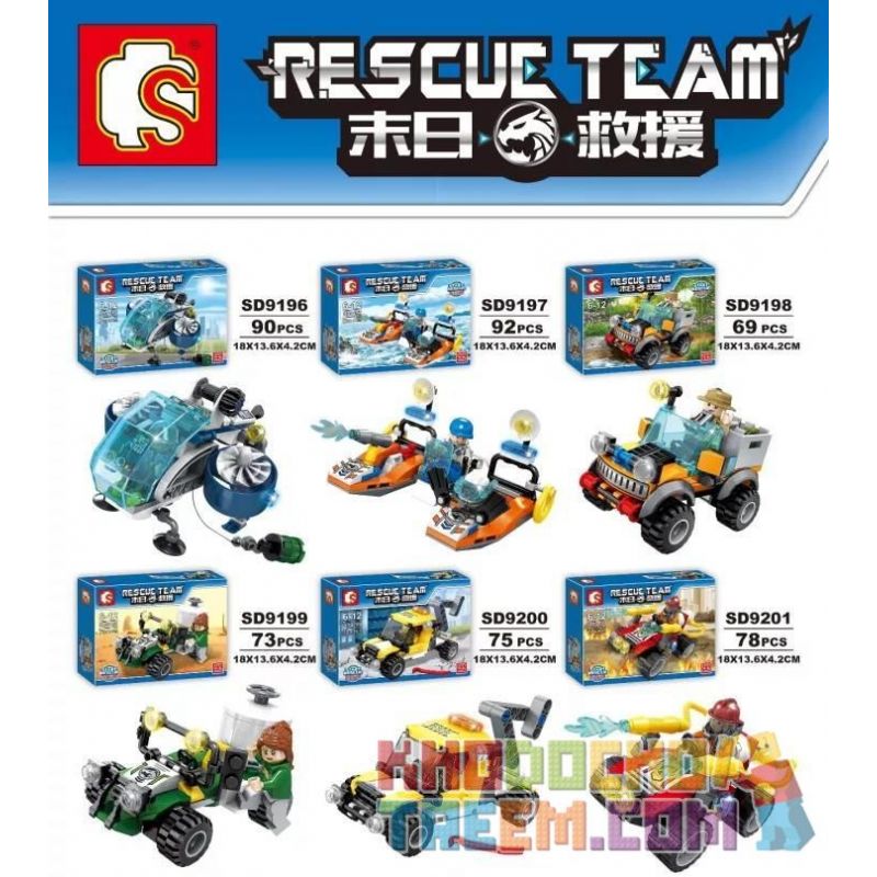 SHENG YUAN SY SD9199 9199 SD9200 9200 SD9201 9201 SD9202 9202 SD9203 9203 SD9196 9196 SD9197 9197 SD9198 9198 non  ĐỘI CỨU HỘ 8 bộ đồ chơi xếp lắp ráp ghép mô hình Rescue Team THE NEXT WORLD RESCUE TEAM START 633 khối