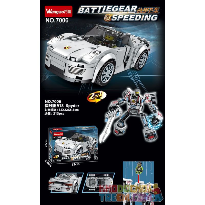 NOT  PORSCHE 918 SPYDER 75910 SEMBO 607006 SHENG YUAN/SY 6790 WANGAO 7006 xếp lắp ráp ghép mô hình PORSCHE 918 SPYDER. Speed Champions Racing Cars Đua Xe Công Thức 151 khối