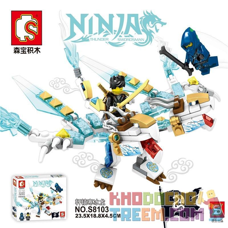 SHENG YUAN SY S8103 8103 non  XUANYUAN WANBEN. bộ đồ chơi xếp lắp ráp ghép mô hình The  Ninjago Movie NINJA THUNDER SWORDSMAN Ninja Lốc Xoáy 178 khối