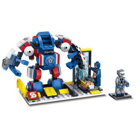 SHENG YUAN SY SY631B 631B non  ĐỘI TRƯỞNG MỸ bộ đồ chơi xếp lắp ráp ghép mô hình Super Heroes CAPTAIN AMERICA MECHA HULKBUSTER Siêu Nhân Anh Hùng 246 khối