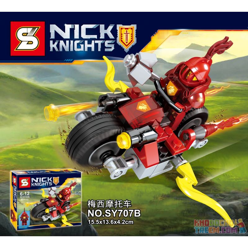 SHENG YUAN SY SY707B 707B non  MESSI MÔ TÔ bộ đồ chơi xếp lắp ráp ghép mô hình Nexo Knights NICK KNIGHTS MACY Hiệp Sỹ Nexo 80 khối