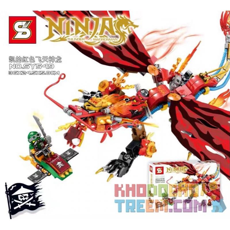 SHENG YUAN SY SY549 non  RỒNG BAY ĐỎ CỦA KAI bộ đồ chơi xếp lắp ráp ghép mô hình The  Ninjago Movie RED DRAGON Ninja Lốc Xoáy 299 khối