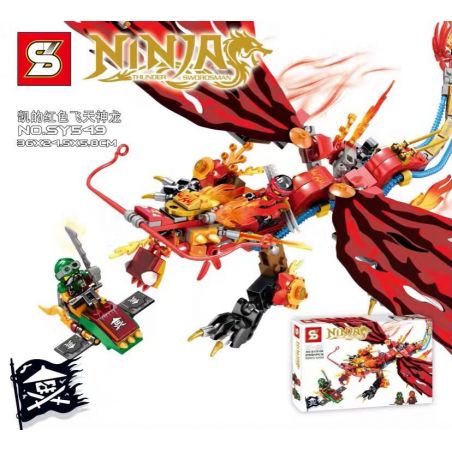SHENG YUAN SY SY549 non  RỒNG BAY ĐỎ CỦA KAI bộ đồ chơi xếp lắp ráp ghép mô hình The  Ninjago Movie RED DRAGON Ninja Lốc Xoáy 299 khối