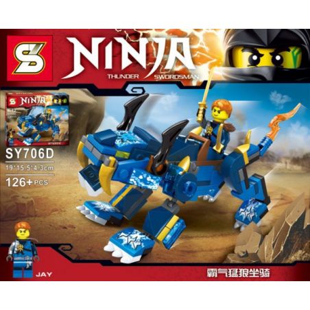 SHENG YUAN SY SY706D 706D non  CON SÓI ĐỘC ĐOÁN CƯỠI bộ đồ chơi xếp lắp ráp ghép mô hình The  Ninjago Movie JAY AND SABER-TOOTHED WOLF Ninja Lốc Xoáy 126 khối