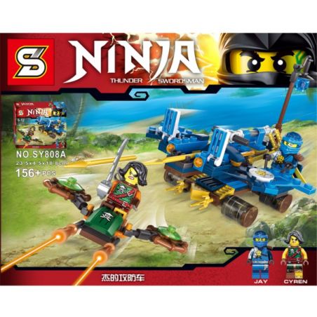 SHENG YUAN SY SY808A 808A non  XE TẤN CÔNG VÀ PHÒNG THỦ CỦA JIE bộ đồ chơi xếp lắp ráp ghép mô hình The  Ninjago Movie JAY VS CYREN Ninja Lốc Xoáy 156 khối