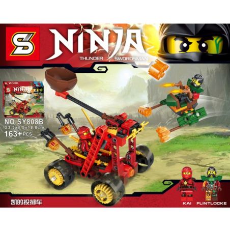 SHENG YUAN SY SY808B 808B non  KAY'S NÉM XE bộ đồ chơi xếp lắp ráp ghép mô hình The  Ninjago Movie KAI VS FLINTLOCKE Ninja Lốc Xoáy 163 khối
