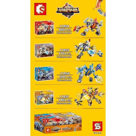 SHENG YUAN SY 11854 11855 11856 11857 non  WARFRAME 4 KIỂU bộ đồ chơi xếp lắp ráp ghép mô hình King Of Glory Hegemony Game Liên Quân 636 khối