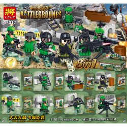 LELE 36012 non  8 CẢNH NHỎ NHỎ bộ đồ chơi xếp lắp ráp ghép mô hình Pubg Battlegrounds Bắn Súng 206 khối