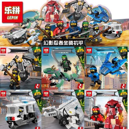 LEPIN 03054A 03054B 03054C 03054D 03054E 03054F non  PHIM NINJAGO TRỌN BỘ VỀ NHÂN VẬT THÚ CƯỠI ĐỘC QUYỀN 6 MÁY bộ đồ chơi xếp lắp ráp ghép mô hình The  Ninjago Movie THE NEW NINJASAGA BLOCKS Ninja Lốc Xoáy 80 khối