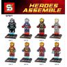 SHENG YUAN SY SY677 non  IRON MAN MINIFIGURE PATRIOT WAR MACHINE MK46MK1 8 bộ đồ chơi xếp lắp ráp ghép mô hình Super Heroes HEROES ASSEMBLE Siêu Nhân Anh Hùng