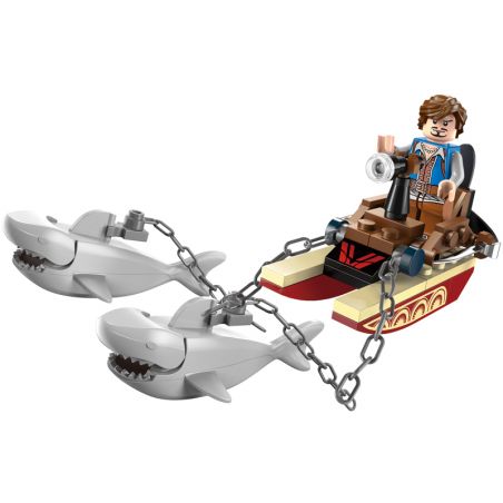 Enlighten 1302 Qman 1302 non  CÁ MẬP ĐẶC NHIỆM bộ đồ chơi xếp lắp ráp ghép mô hình Pirates Of The Caribbean LEGENDARY PIRATES Cướp Biển Vùng Caribe 45 khối