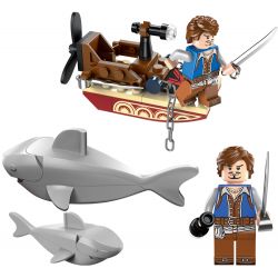 Enlighten 1302 Qman 1302 non  CÁ MẬP ĐẶC NHIỆM bộ đồ chơi xếp lắp ráp ghép mô hình Pirates Of The Caribbean LEGENDARY PIRATES Cướp Biển Vùng Caribe 45 khối