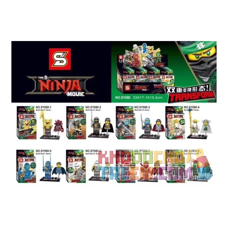 SHENG YUAN SY SY680 non  8 NHÂN VẬT NHỎ bộ đồ chơi xếp lắp ráp ghép mô hình The  Ninjago Movie Ninja Lốc Xoáy