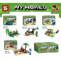 SHENG YUAN SY SY786A 786A SY786B 786B SY786C 786C SY786D 786D non  4 CẢNH NHỎ bộ đồ chơi xếp lắp ráp ghép mô hình Minecraft MY WORLD Game Xây Dựng