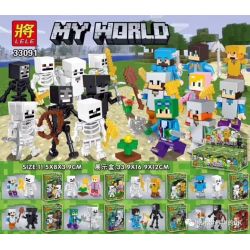 LELE 33091 non  8 NHÂN VẬT NHỎ VÀ BỘ XƯƠNG bộ đồ chơi xếp lắp ráp ghép mô hình Minecraft MY WORLD Game Xây Dựng