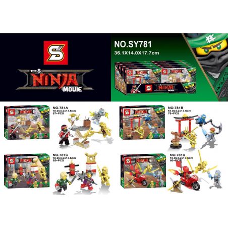 SHENG YUAN SY SY781A 781A SY781B 781B SY781C 781C SY781D 781D non  PHIÊN BẢN VÀNG GỐC CRYSTAL EDITION MINIFIGURE SET 4 bộ đồ chơi xếp lắp ráp ghép mô hình The  Ninjago Movie THE S NINJA MOVIE Ninja Lốc Xoáy 270 khối