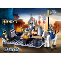 Enlighten 1013 Qman 1013 non  LÒ RÈN bộ đồ chơi xếp lắp ráp ghép mô hình Medieval Castle CASTLE KNIGHTS SMITHY Chiến Tranh Trung Cổ 81 khối
