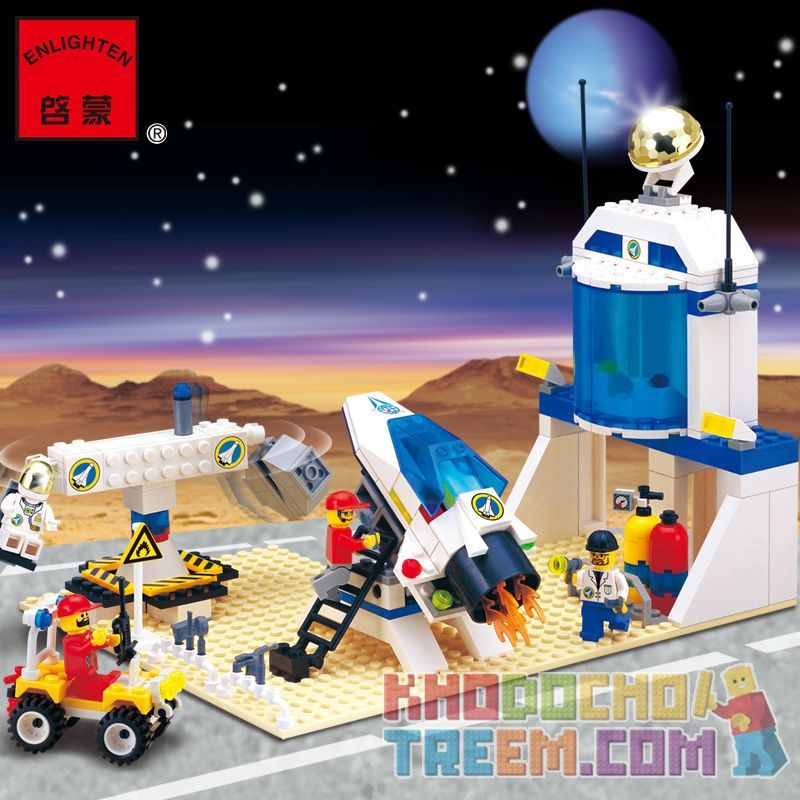 NOT  SPACE SIMULATION STATION 6455 Enlighten 513 Qman 513 xếp lắp ráp ghép mô hình TRẠM MÔ PHỎNG VŨ TRỤ KHÔNG GIAN Town Thị Trấn 245 khối