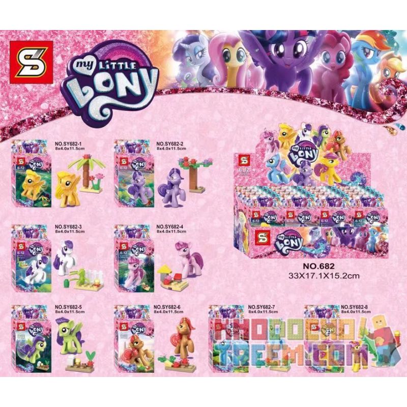 SHENG YUAN SY SY682 non  MY LITTLE PONY 8 MÔ HÌNH bộ đồ chơi xếp lắp ráp ghép mô hình  Các Bạn Gái