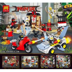 LELE 31091-1 31091-2 31091 non  NINJA VS. MINIFIGURE SCENE 2 bộ đồ chơi xếp lắp ráp ghép mô hình The  Ninjago Movie THE LELE NINJA MOVIE Ninja Lốc Xoáy 263 khối