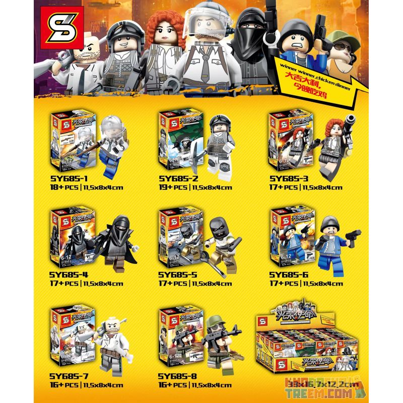 SHENG YUAN SY SY685 non  NHIỆM VỤ VINH QUANG 8 MINIFIGURES bộ đồ chơi xếp lắp ráp ghép mô hình Battle Royale Cuôc Chiến Sinh Tử 137 khối