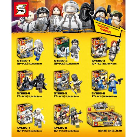 SHENG YUAN SY SY685 non  NHIỆM VỤ VINH QUANG 8 MINIFIGURES bộ đồ chơi xếp lắp ráp ghép mô hình Battle Royale Cuôc Chiến Sinh Tử 137 khối