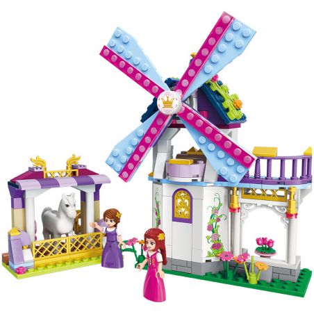 Enlighten 2604 Qman 2604 non  CỐI XAY GIÓ CẦU VỒNG bộ đồ chơi xếp lắp ráp ghép mô hình Prinecess Leah PRINECESS LEAH RAINBOW WINDMILL Công Chúa Leah 209 khối