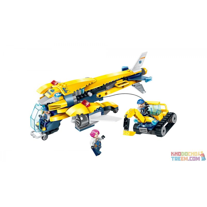 Enlighten 2408 Qman 2408 non  MÁY BAY VẬN TẢI THUNDERBIRD bộ đồ chơi xếp lắp ráp ghép mô hình Kyanite Squad KYANITE SQUAD HEAVY-LIFT AIRCRAFT Đội Khai Khoáng 283 khối