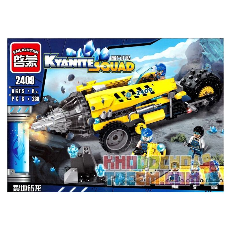 Enlighten 2409 Qman 2409 non  RỒNG TÁCH ĐẤT bộ đồ chơi xếp lắp ráp ghép mô hình Kyanite Squad KYANITE SQUAD DRILLER PLATFORM Đội Khai Khoáng 238 khối