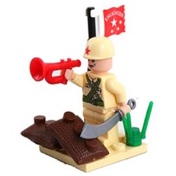 Enlighten 807 Qman 807 non  NGƯỜI THỔI KÈN bộ đồ chơi xếp lắp ráp ghép mô hình Military Army COMBATZONES CORNETS Quân Sự Bộ Đội 17 khối