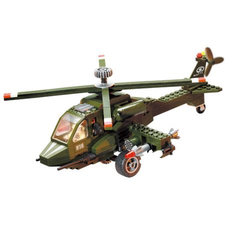 Enlighten 818 Qman 818 non  MÁY BAY TRỰC THĂNG bộ đồ chơi xếp lắp ráp ghép mô hình Military Army COMBATZONES HELICOPTER Quân Sự Bộ Đội 275 khối